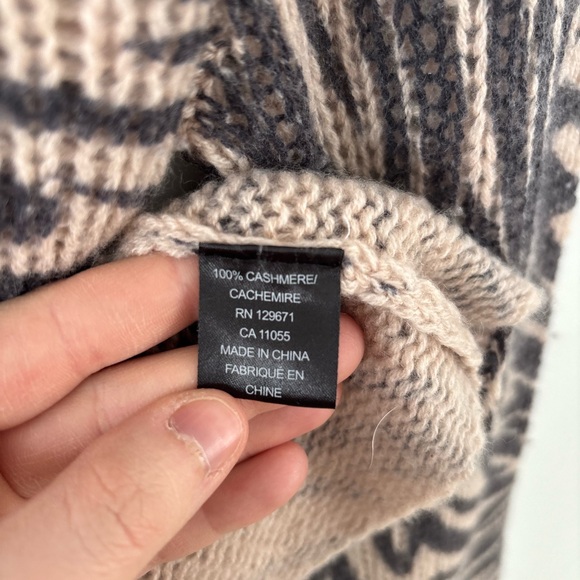 Skull Cashmere Beige Charcoal Knit Sweater Light Quiet Luxury Animal print Small - Picture 6 of 13